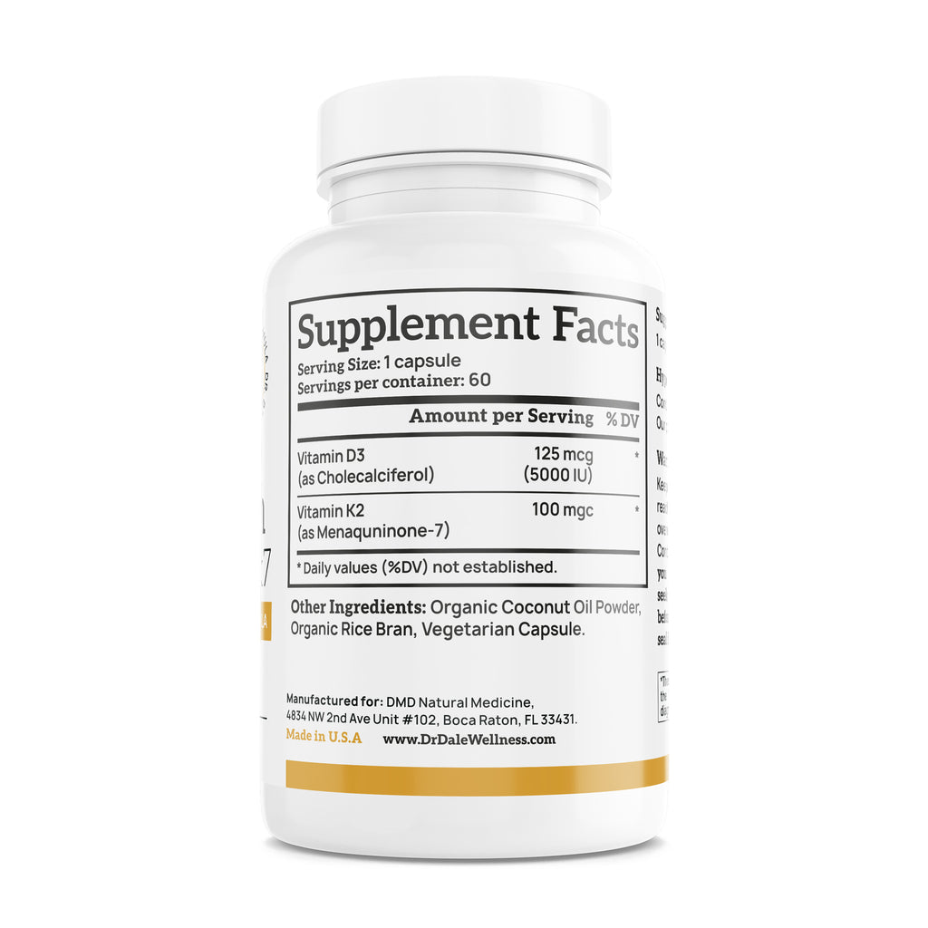 Vitamin D3-K2/MK7: Calcium Balance, Bone & Immune Support