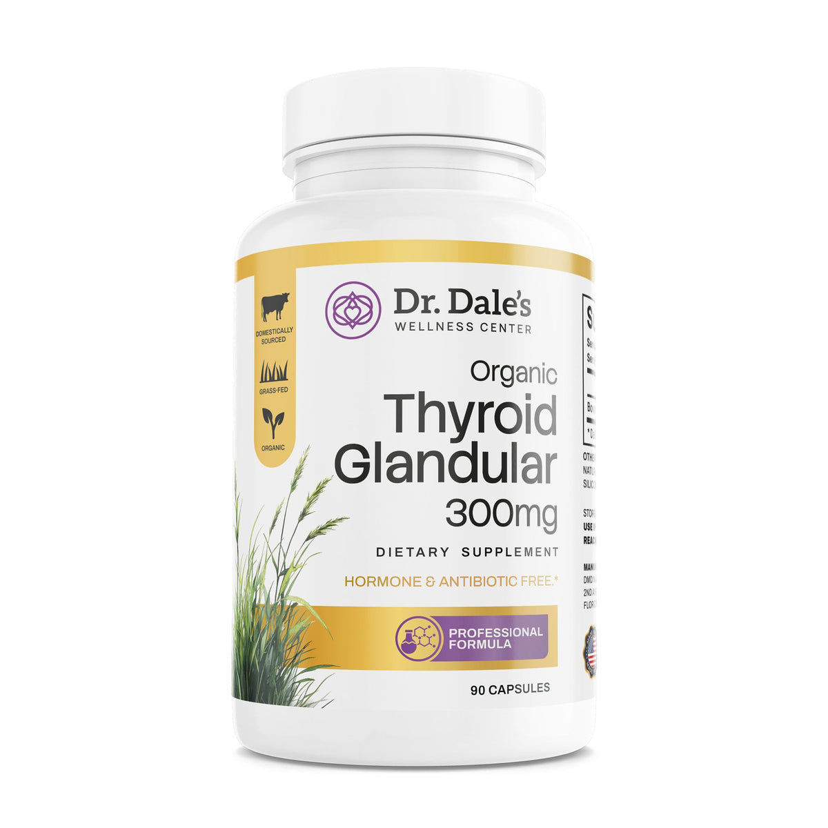 Dr. Dale Wellness Retail Thyroid Glandular Support Complex 300mg supplement bottle for metabolic and hormonal health.