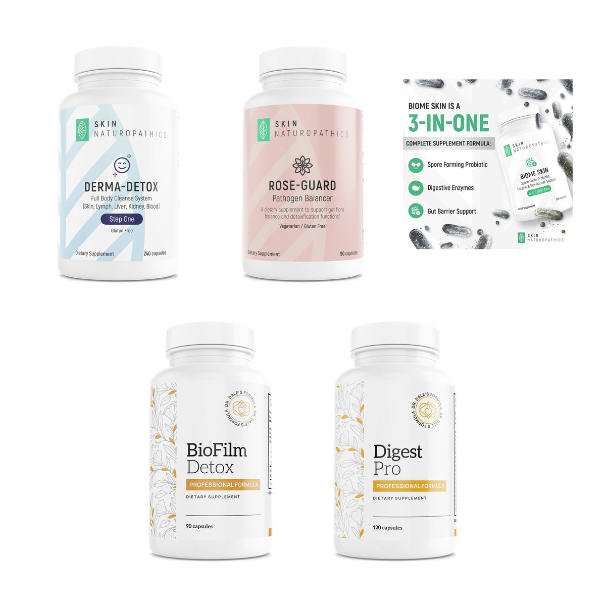Eczema and Psoriasis Skin Support Protocol Pack contents